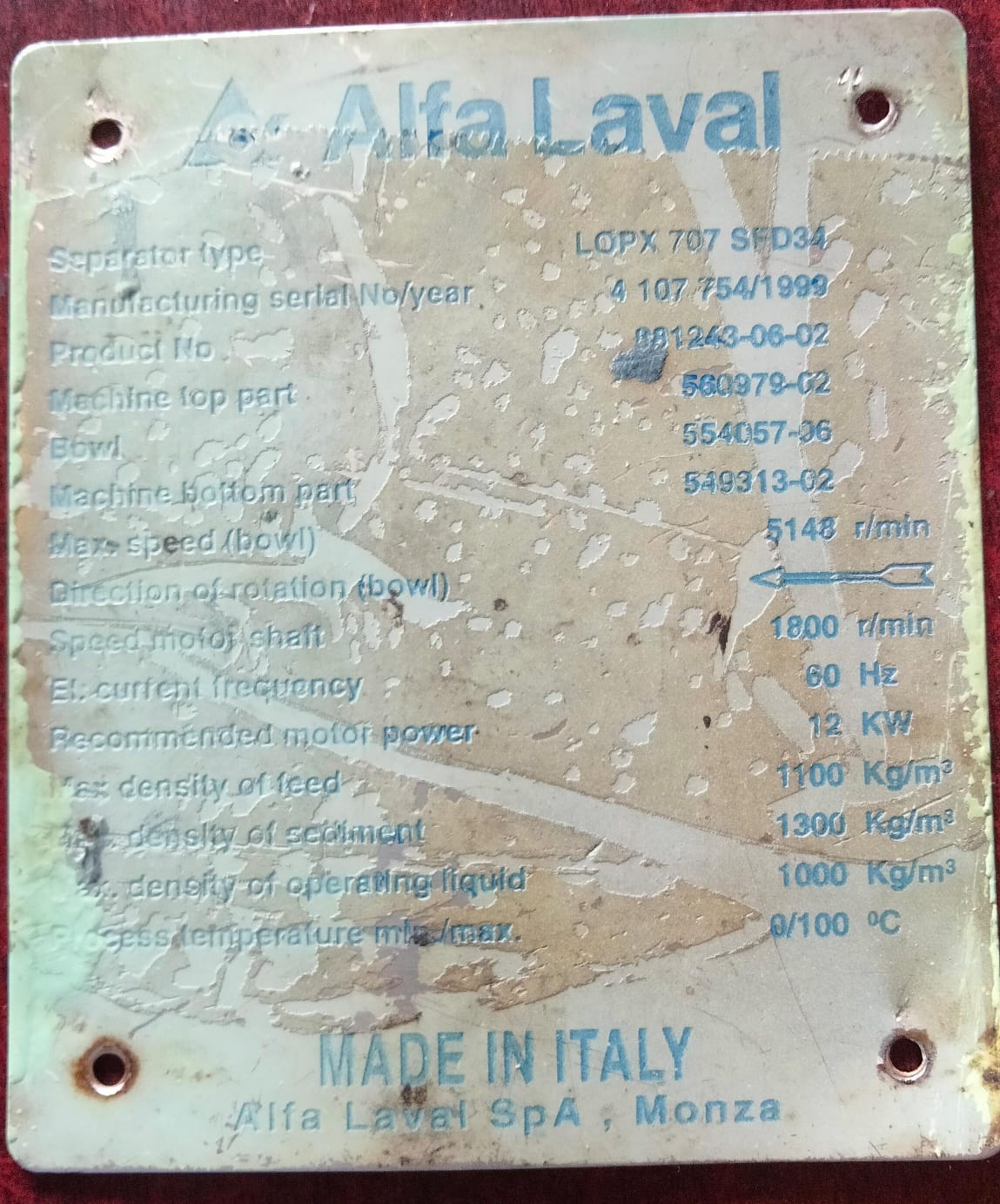 Oil Separator Name Plate (2)